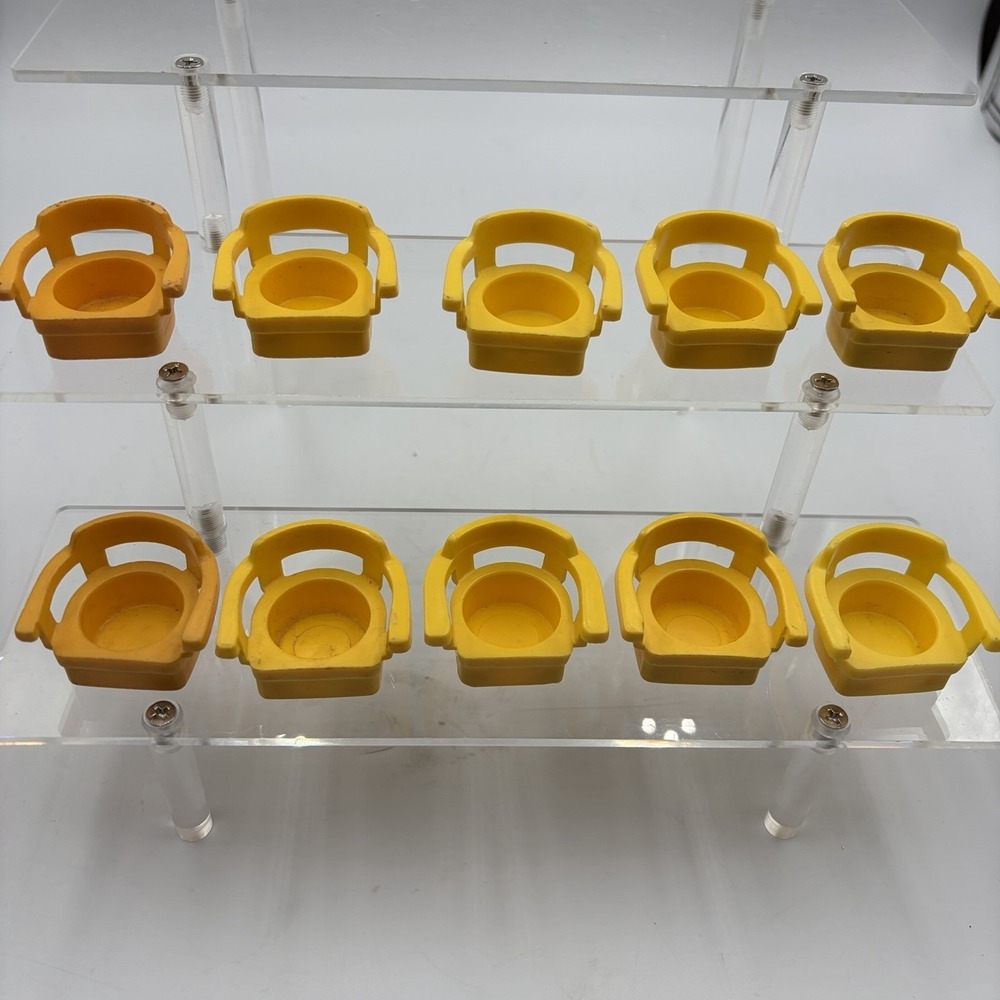 10 Fisher Price Little People Captains Kitchen Chairs Triangle Yellow High Chair
